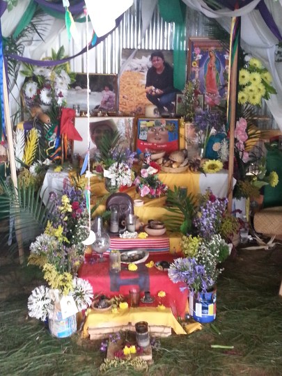 image is of the altar for Berta Caceres at Utopia in Honduras