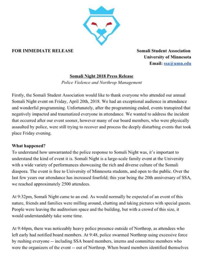 Somali Night Press Release Pg 1